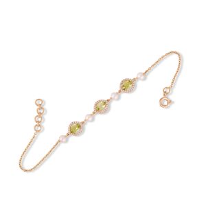 Jaipur Peridot and Pearl Bracelet