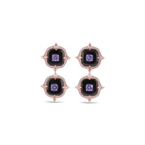 OOAK Tanzanite and Onyx Earring