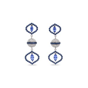 Sarai Twirl Blue Sapphire Earring