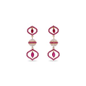Sarai Twirl Ruby Earrings