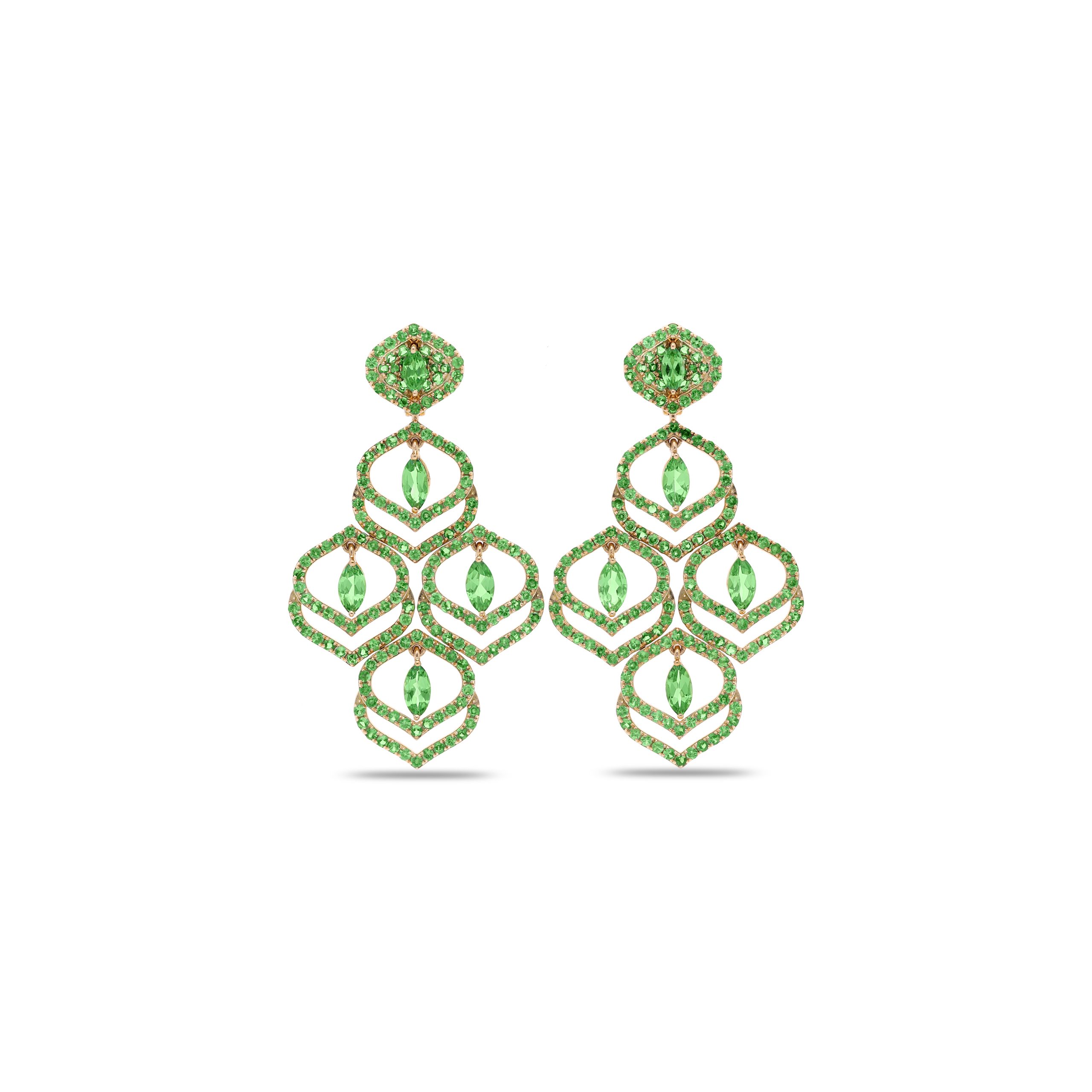 Sarai Tsavorite Chandelier Earrings
