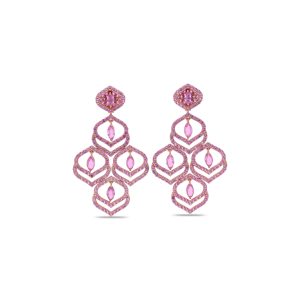 Sarai Pink Sapphire Chandelier Earrings