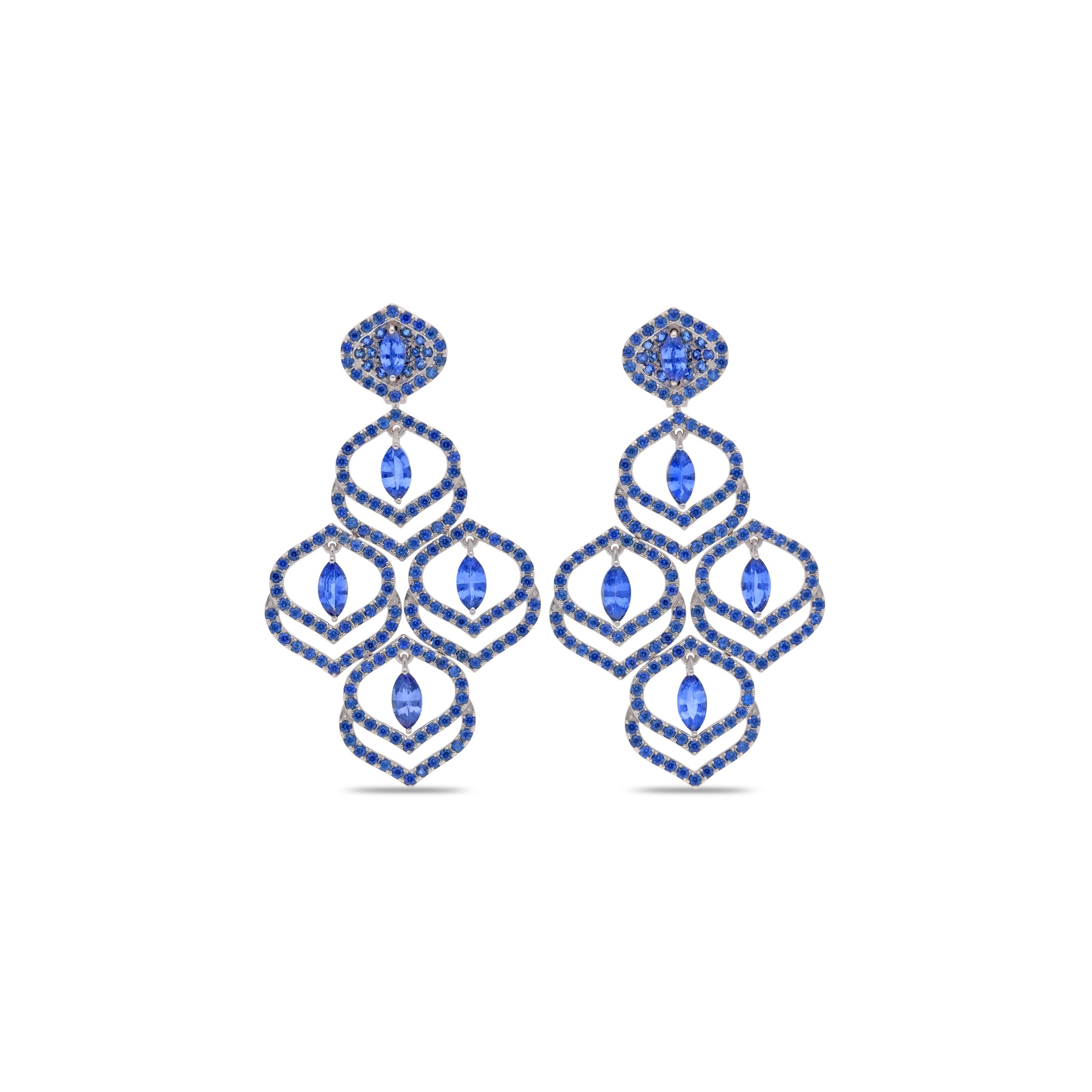Sarai Blue Sapphire Chandelier Earrings