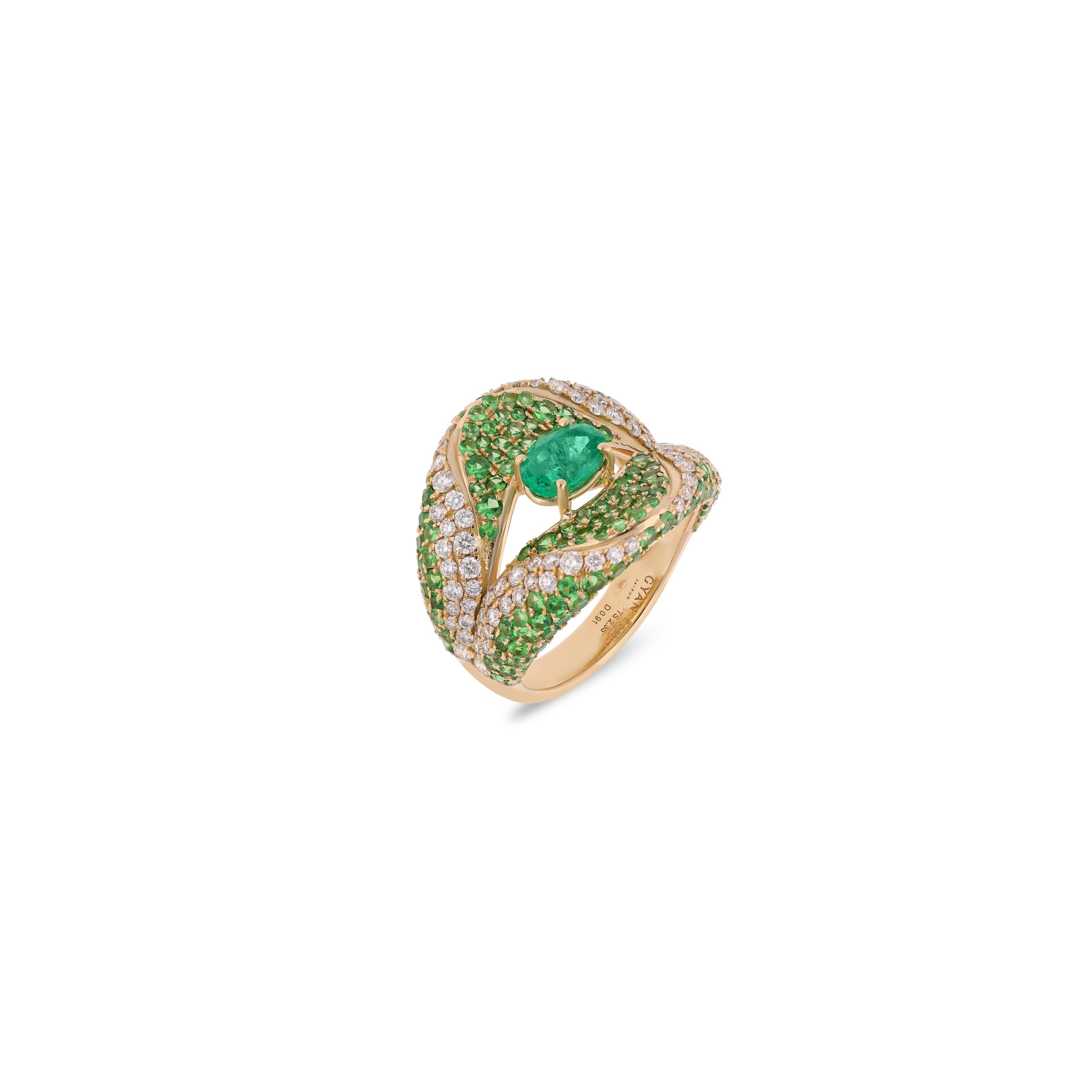 Sarai Tsavorite & Emerald Cocktail Ring
