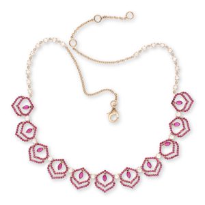 Sarai Ruby & Diamond Row Necklace