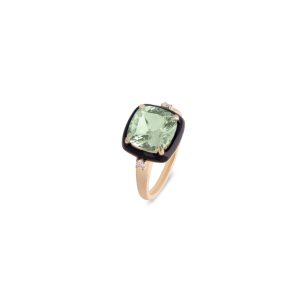 Aravali Green Amethyst Cushion Ring