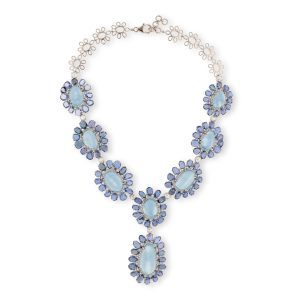 OOAK Aqua Blue Flora Necklace